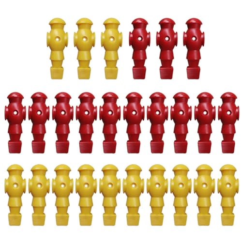 26Pcs Table Foosball Men Replacement Football Men Soccer Games Player Figure 107mm Height 16mm Side Hole Foosball Player - color: red and yellow, size: Without screws
