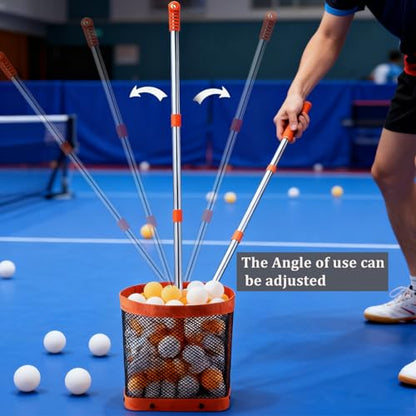 WIGERLON Ping Pong Ball Picker Holds 150 pcs Balls, Table Tennis Ball Picker for Training, Ping Pong Ball Picker Upper for Coach and Player