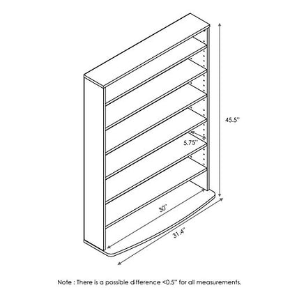 FURINNO JAYA 6-Tier Multimedia Storage Tower, Espresso - color: Espresso, size: 6-Shelf