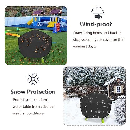 Kids Water Table Cover Spiralin' Seas Waterpark Play Sand Water Table Outdoor Toys Cover 34X34X18 inch-Black - color: Black