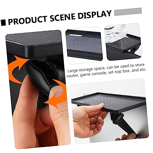 Healifty Holder Wall Hanging Rack Punch Storage Organizer for Router Game Console and Tool Installation Space Saving Design