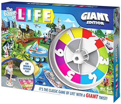 The Game of Life, Giant Edition Family Board Game Indoor/Outdoor Fun Game with Big Oversized Gameboard Cards Spinner, for Adults and Kids Ages 8 and up - style: The Game of Life
