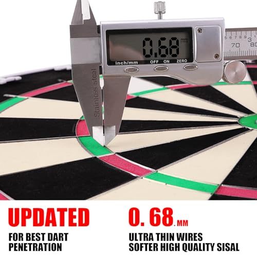 WIN.MAX Dart Board - Bristle Steel Tip Dartboard for Adults Bristle Steel Tip Dart Board Set with 12 Darts Metal - style: TOP