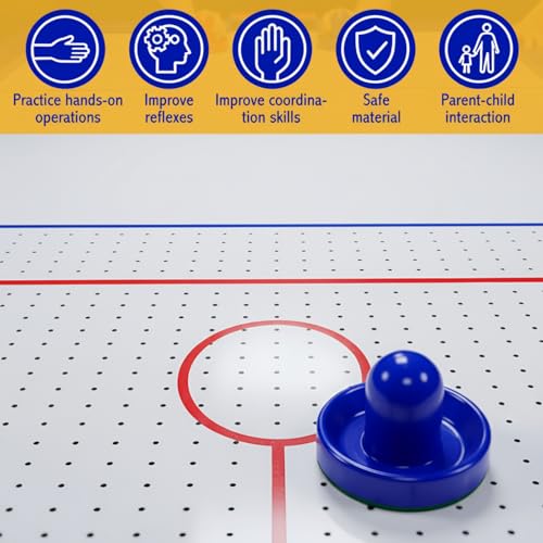 Soulchen Hockey Accessories - Pushers, Pucks & Paddles - Hockey Paddles and Goal Handles Replacement Accessories for Game Tables(4 Pushers, 12 Pucks, 4 Pads)