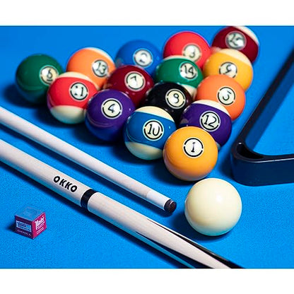 OKKO Pool Billiard House Bar Short Cue Stick 48”, Glue-On 13 mm Tip, No Wrap Soft Case & Accessories - style: 14-15 oz