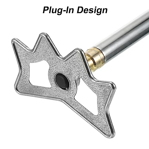 PATIKIL Billiard Bridge Head, 2 Pack Aluminum Alloy Pool Billiard Cue Stick Bridge Plug-in Billiard Accessories for Pool Table, Silver Tone