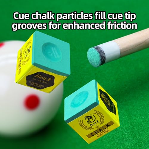 Pool Cue Chalk 24 Pack (2x12 Boxes) - Blue Billiard Chalk Cubes, High Grip Formula, Professional Tournament Grade, Mess-Free Application for Enhanced Spin & Control - style: 3A-Green