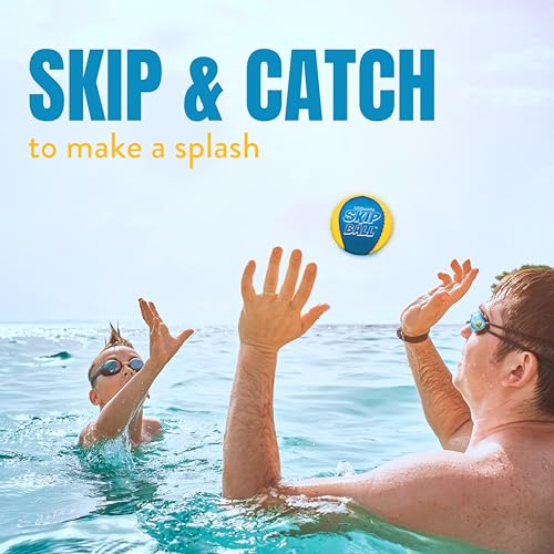Activ Life The Ultimate Water Skip Balls, Water Bouncing Ball for Swimming Pool, Beach Toys for Friends, Family, Kids and Adults - style: Yellow/Cyan