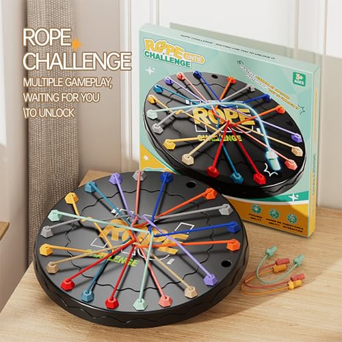lartoys Rope Untangling Puzzle Game, Educational Strategy Board Game for Kids & Adults, Family Travel Party Games with Multi-Level Challenges, Gifts for All Ages - size: Large(8.8 in)