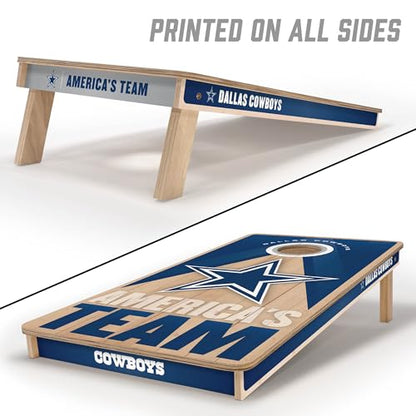 YouTheFan NFL 2' x 4' Slogan Series Professional Wood Cornhole Game with Logo Bags - color: Dallas Cowboys