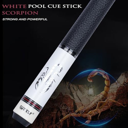 CUEELF Carbon Fiber Pool Cue Stick Leather Wrap Professional Low Deflection Billiard Cue Stick 12.5mm Carbon Fiber Technology Pool Cue - color: CA-SC-WHITE