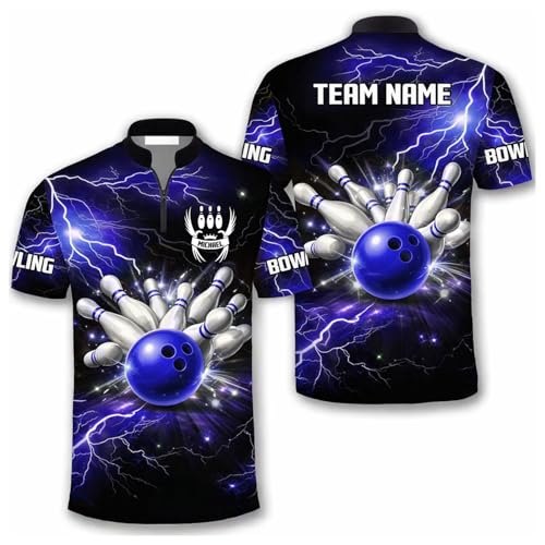 GABITA Personalized Bowling Jerseys for Men, Custom Bowling Polo Shirt, Bowling Shirts Gift for Bowler Team Player - color: A54