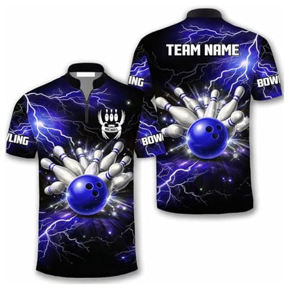 GABITA Personalized Bowling Jerseys for Men, Custom Bowling Polo Shirt, Bowling Shirts Gift for Bowler Team Player - color: A54