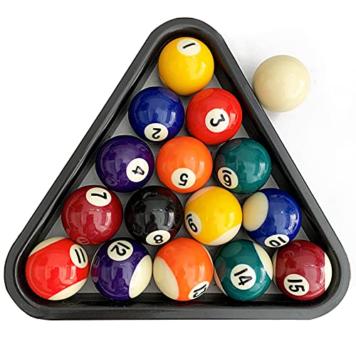 Billiard Ball Set Mini Size 1-1/2 Inch Pool Balls Set Complete 16 Balls Set American Style Resin Balls Pool Table Accessories
