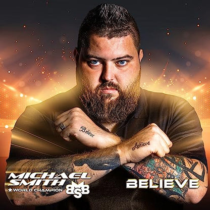 Shot! Darts Soft Tip, Michael Smith Believe (18g / 20g), 90% Tungsten Barrel, Front Weighted, Handcrafted Professional Dart Set & Flights Made in New Zealand, Plastic Tip for Electronic Dartboard