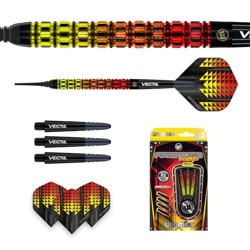Winmau Darts Callisto Series 90% Professional Tungsten Soft Tip Darts Set with Dart Flights and Dart Shafts (Stems) - Available in 18g Weight and Three Styles - size: 20, style: 2