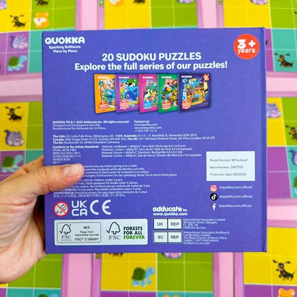 QUOKKA Magnetic Sudoku Toddler Puzzles Ages 2-4 - 20 Pieces Puzzles for Kids Ages 4-6 - Games for Kids Ages 3-5 Sudoku Book with 3 Levels: Easy, Medium, Hard - Educational Portable Travel Game - style: 11. 20 PCS ANIMALS