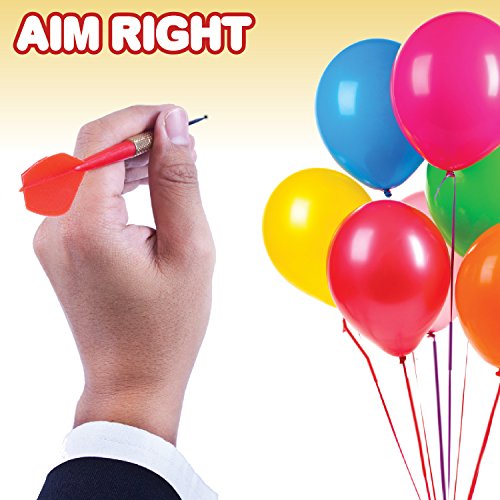 Gamie Dart Balloon Game for Kids, 144 Balloons and 11 Plastic Darts with Copper Tips, Outdoor Fun for Children and Adults, Birthday Party and Backyard