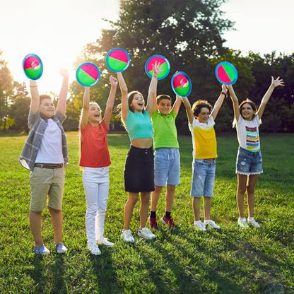 Toss and Catch Ball Game Set, 4 Paddles and 4 Balls Outdoor Paddle Catch Game for Kids, Backyard Beach Pool Yard Toy, Summer Birthday Gift for Boys Girls Ages 4-12 - color: Blue&green-1
