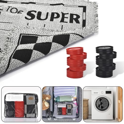Giant Checkers Board Game Set,3 in 1 Jumbo Tic Tac Toe Game,Classic Checkers Board Game for Kids & Adults,Large Checkers Rug Game Mat,Indoor Outdoor Game for Family Camping Party