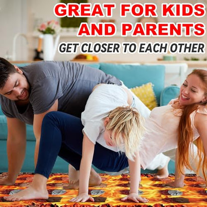 Giant Floor Games - Lava Themed Pose Balance Game, Lava Party Game, Indoor Outdoor Interactive Games For Adults - Promotes Physical Activity, Family Board Gameplay Mat for Home Lawn Yard