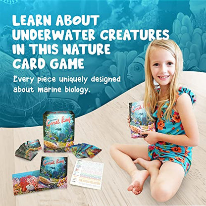 Genius Games Ecosystem: Coral Reef - A Mensa Recommended Family Card Game About Aquatic Animals, Their Habitats & Food Chain | A Light Educational Marine Biology Board Game for Kids and Families - style: Ecosystem Coral Reef