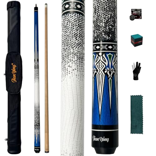 Professional Pool Cue 58" 10.5/12.5mm Tip Maple Shaft 1/2 Joint Ergonomic Grip Billiard Stick for Adults - color: PC24-12.5-SET