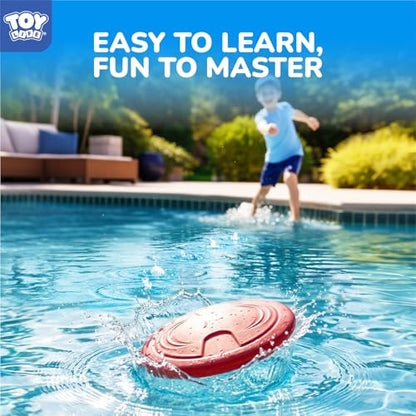 TOY Life Water Skipping Ball Pool Game, Skip Ball Pool Toys for Kids Teens Adults, Water Bouncing Beach Balls for Swimming Pool Lake, Summer Floating Water Sports Game Mat with Scoring Rings