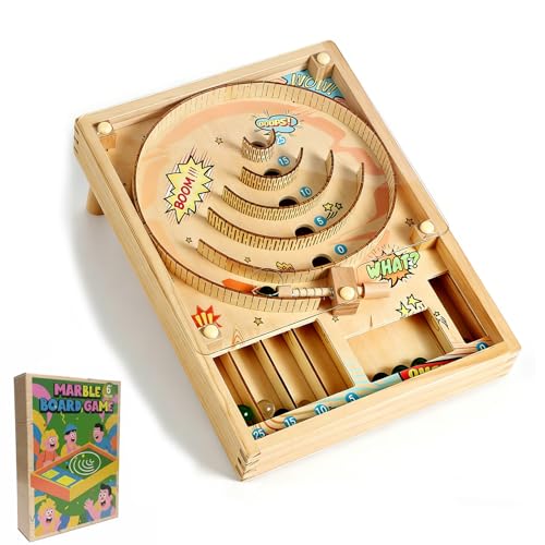 Family & Party Fun Pinball Table -Beigewith Colorful Balls, Portable Home & Birthday Parties, and Social Gatherings, Party Game Board | Playful Design | Durable Game Board, Pinball Machine