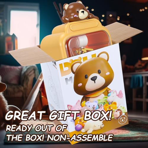 Arrowbash Cartoon Claw Machines for Kids 36 Prizes Age 6+ Mini Vending Machines with Music for Kid with Plush Toy Christmas Birthday Thanksgiving Girls Boys Gifts(Bear) - style: Bear