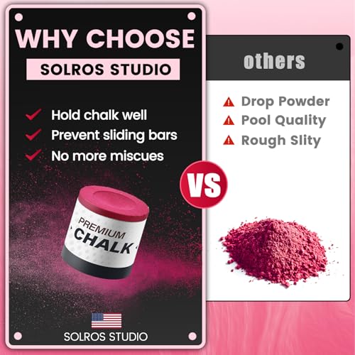 SOLROS Billiards Cue Chalk - High Performance Pure Round Pro Chalk | Color：Blue，3PCS，Low Dust & Long Lasting，Ready to Usez，Smooth Control，for Any Venue - color: Pink