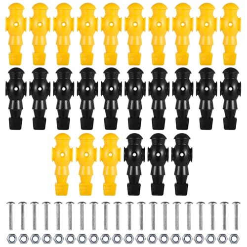 26 Pcs Foosball Men, Resin Foosball Replacement Parts, Table Soccer Player Set for Tournament Foosball - color: Black and Yellow