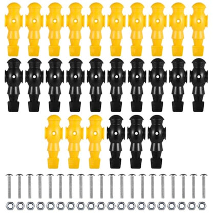 26 Pcs Foosball Men, Resin Foosball Replacement Parts, Table Soccer Player Set for Tournament Foosball - color: Black and Yellow