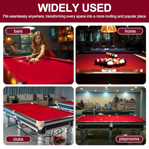 STRONGBERRY Pre-Cut Pool Table Felt Replacement Kit - 8ft Billiard Cloth w/Gloves, Strips & Tools, Felt for Pool Tables - color: RED