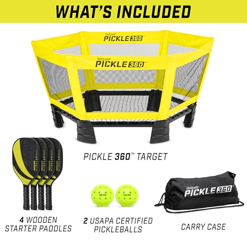 GoSports Pickle 360 Game Set – Pickleball Without a Court – Outdoor Lawn, Beach, and Backyard Paddle Ball Game - style: PRO