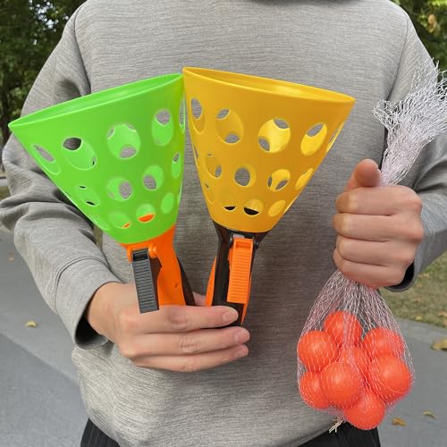 catch ball game for kids, Outdoor Indoor Games, Pop and Catch Ball Family Games with 2 Launcher Baskets and 12 Balls, Summer Beach Yard Sport Birthday Party Gifts Toys Ages 4 5 6 8 12+ Years Old