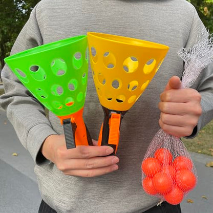 catch ball game for kids, Outdoor Indoor Games, Pop and Catch Ball Family Games with 2 Launcher Baskets and 12 Balls, Summer Beach Yard Sport Birthday Party Gifts Toys Ages 4 5 6 8 12+ Years Old