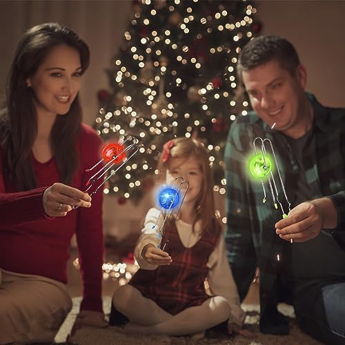 Jishi Retro Magic Rail Twirler Toy 3-Pack LED Light Up Glow Gyro Wheel Magnetic Yoyo Toys, Nostalgia Classic Vintage Gifts Party Favors for Kids Ages 3+ Year Old Boys Girls Christmas Stocking Stuffers - style: Straight