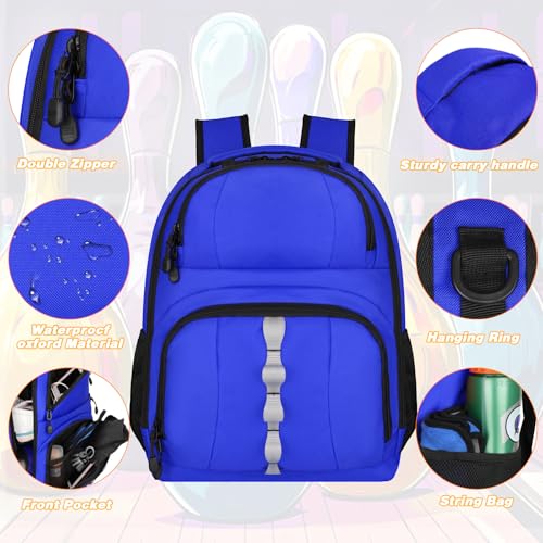 Goloni 2 Ball Bowling Backpack,Bowling Ball Bag with Shoe Compartment & Portective Foam Padded, Fits Shoes Up to US Size 16 - color: Blue