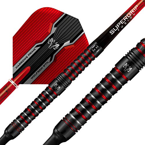 Harrows Wolfram Infinity 97% Tungsten Soft Tip Darts Set | 18g and 20g | Includes Supergrip Fusion Shafts and 100 Micron Prime Flights (20g)