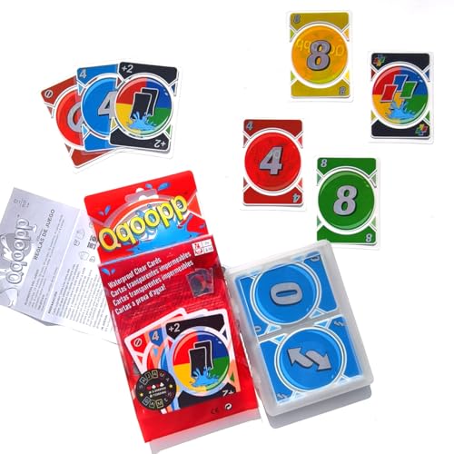 Waterproof Clear Plastic Card Game Full Deck, Family Party Card Game for 2-10 Players, Outdoor Travel Pool Beach