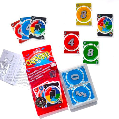Waterproof Clear Plastic Card Game Full Deck, Family Party Card Game for 2-10 Players, Outdoor Travel Pool Beach