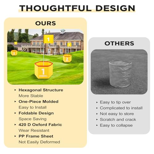 Backyard Golf Set for Kids, Adults and Family, Portable 9 Holes Golf Course with Balls, Flags and Carry Bag for Lawn, Park, Beach and Hotel - Yellow