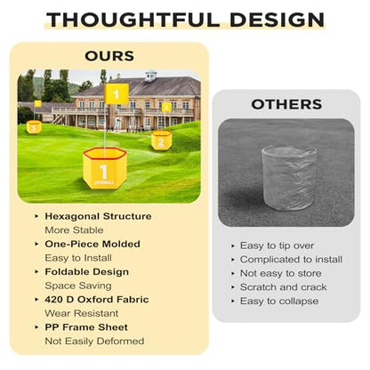 Backyard Golf Set for Kids, Adults and Family, Portable 9 Holes Golf Course with Balls, Flags and Carry Bag for Lawn, Park, Beach and Hotel - Yellow