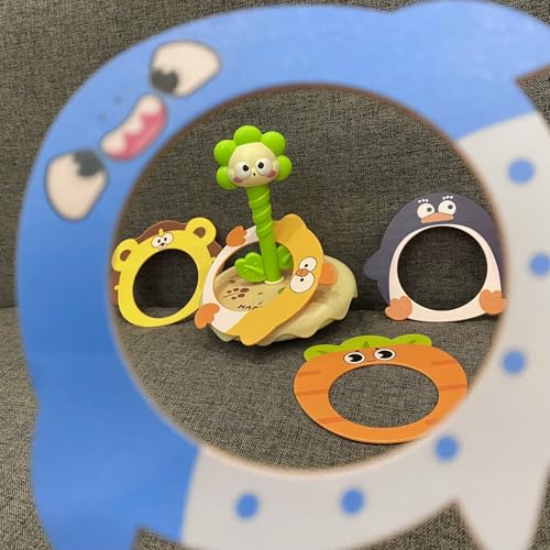 Ring toss Rings, Plastic Rings for Ring toss, Ring Game for Children, Birthday Gift, Tumbler Toy(Green (Sunflower)) - color: Green (Sunflower)