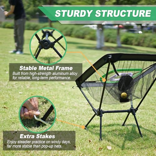 SENSECLUB Foldable Chipping Net & Floating Green, Indoor Golf Practice Chipping Target, Backyard Golf Game & Gifts - style: Pro Net