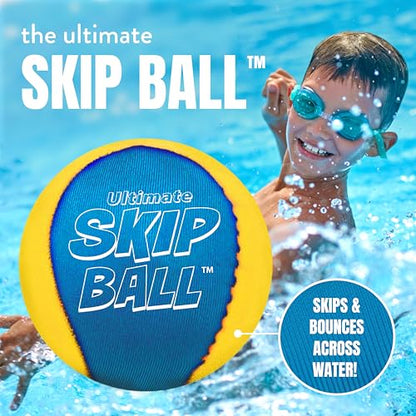 Activ Life The Ultimate Water Skip Balls, Water Bouncing Ball for Swimming Pool, Beach Toys for Friends, Family, Kids and Adults - style: Yellow/Cyan