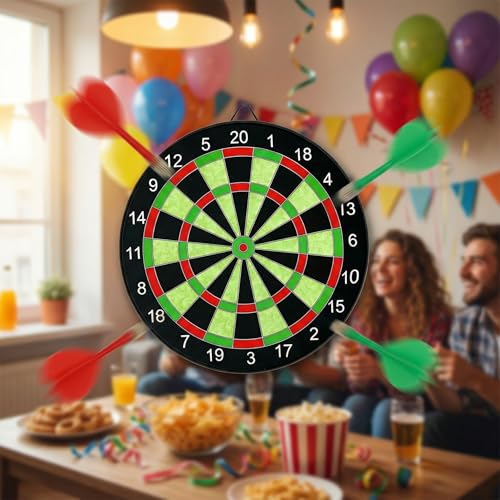 Magnetic Dart Board Set with 8 Darts, Indoor Outdoor Games for Family and Friends, Safe Design for Adults