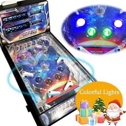 Electronic Table Pinball Machine, Portable Pinbafall Game Toys with Scoreboard, LED Light and Sound Effects, for 4 Year Olds Plus Great Christmas