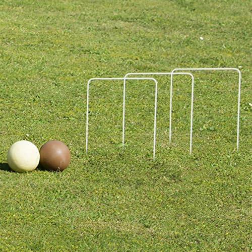 12pcs Metal Wire Croquet Wickets Replacement with White Coating, 8x5.5 Croquet Gate Parts for Backyard Lawn Outdoor Games Family Fun